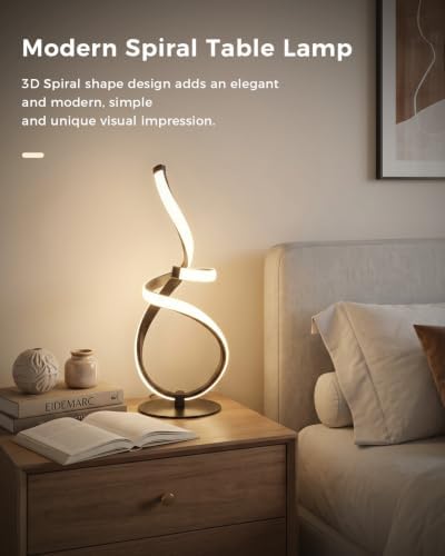 2 Pack LED Touch Dimmable Table Lamp, 3D Spiral Cool Desk Light