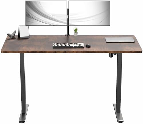 VIVO Rustic Vintage Brown 60 x 30 in Standing Desk, DESK-KIT-0B6N