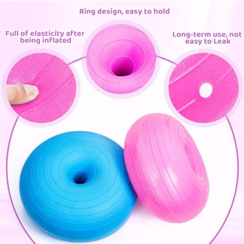 Lewtemi 1/2/3 Pcs Flexible Seating for Classroom Elementary 20 Inch Yoga Ball Chair for Kids Wobble Chair for Sensory Kids Large Donut Ball Seats with Inflator for School Office