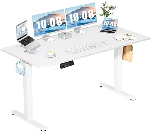 DUMOS 63 Inch Electric Standing Desk, Memory Adjustable Home Office Desk