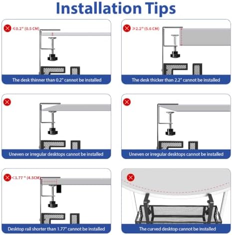 Under Desk Cable Management Tray, GZOKMOG 15.75" No Drill Cable Management,