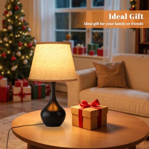 16.1" Touch Table Lamp for Nightstand, Dimmable Small Bedroom Lamp Set of 2