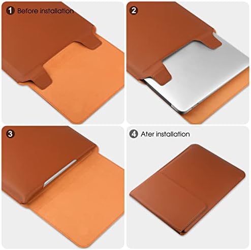 HoYiXi 15 16 Inch Laptop Sleeve Case Leather Bag for MacBook Pro 16 2021 & 2019/ASUS Vivobook 15/Huawei MateBook D15/HP 15.6" PC/MacBook Pro 15/Surface Laptop 3/Dell Inspiron 15/IdeaPad, Brown
