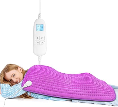 FluffyWarmth Electric Heating Pad for Back, Extra Large 17"x33", Ultra Soft