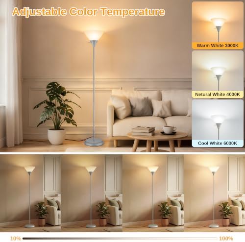 Coucrek Floor Lamp for Living Room, Torchiere Standing Light