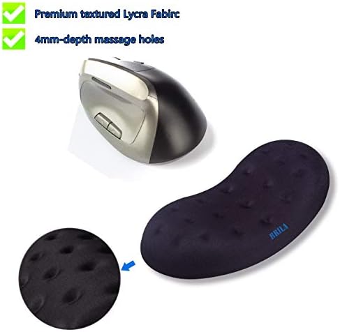 BRILA Upgraded Ergonomic Memory Foam Mouse Wrist Rest Support Pad Cushion for Computer, Laptop, Office Work, PC Gaming - Massage Holes Design Wrist Pain Relief