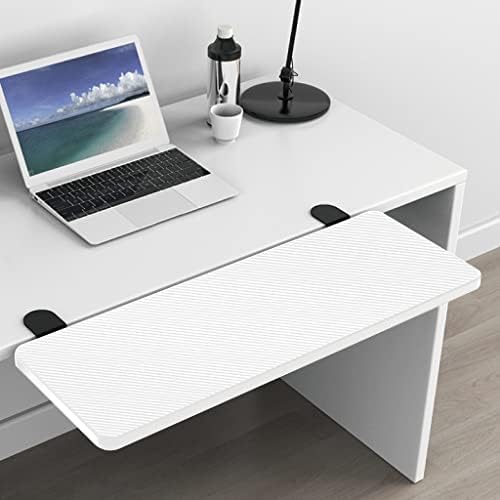 Ergonomics Desk Extender Tray, Suitable for Office. Foldable, Punch-Free Clamp on.Computer Keyborad Tray, Desk Extension Board(21.65"*9.45"(55cm*24cm), White Carbon Fiber)…