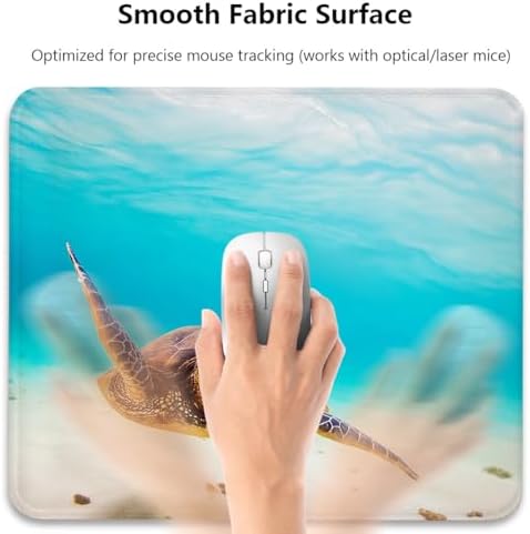 Sea Turtle Mouse Pad, Animal Hawaiian Underwater Scuba Diving Desk Mat