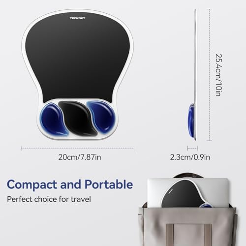 TECKNET Gel Mouse Pad with Wrist Rest for Relieve Wrist Pain Comfortably