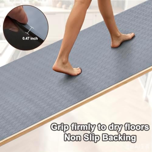 Kitchen Mats and Rugs Cushioned Anti-Fatigue, 47.2" x 70.9", Gray
