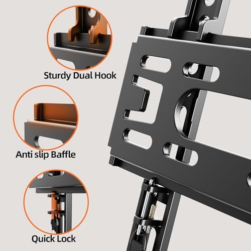 IWORBOARD 24 32 40 42 inch Fixed TV Monitor Wall Mount for 14-42 inch LED LCD Screen,Low Profile Small RV TV Mount, Easy Slim Flat Wall Bracket, Max VESA 200x200mm, 66lbs, Single Stud