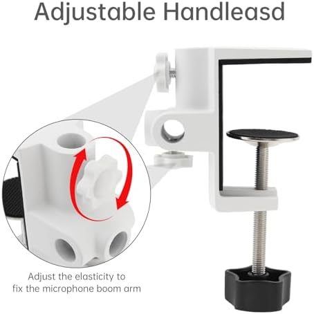 RTNLIT Desk Lamp Clamp, 1/2 inches 4 Hole Metal Table Mounting Clamp, White