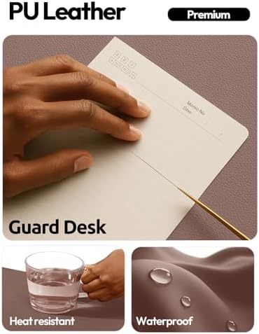 YSAGi Leather Desk Protector, Office Mat, Large Mouse Mat, Non-Slip PU Leather Blotter, Laptop Desk, Waterproof Writing Pad for Office and Home (Chocolate, 47" x 17")