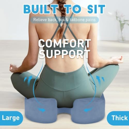 BlissTrends Extra Thick Seat Cushion for Office Chair & Car Seat, LightBlue