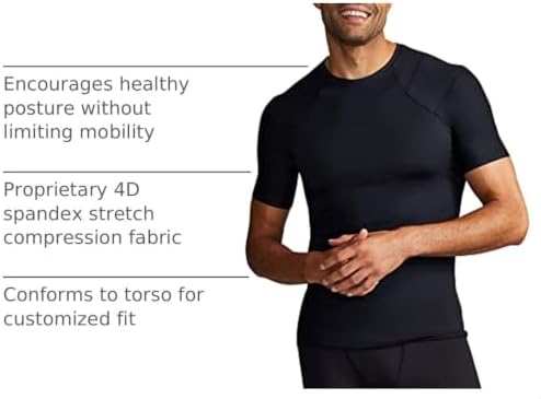 Tommie Copper Shoulder Support Shirt for Men, Posture Corrector Compression Shirt with UPF 50 Sun Protection