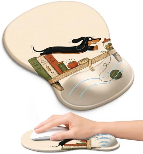 Ergonomic Mouse Pad with Wrist Rest, Gel Wrist Support, Dachshund