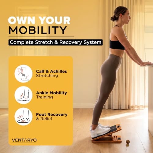 Adjustable Slant Board for Calf Stretching Wooden Calf Stretcher
