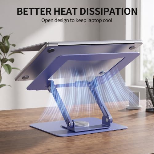 SOUNDANCE 360 Rotating Laptop Stand, Adjustable Riser,10-17", Purple