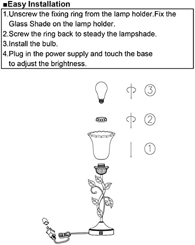 Touch Leaf Bedside Table Lamp with 2 USB Ports Nightstand Lamps