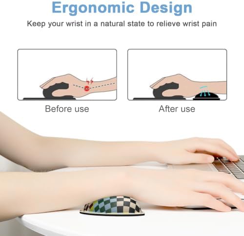 Dapesuom Mouse Wrist Rest, Cute Ergonomic Memory Foam Mouse Wrist for Computer Desk Mats Support, Hand Rest Pad Cushion for Gaming, Office, Laptop, Men, Women, Pain Relief & Easy Typing, Vintage Multi