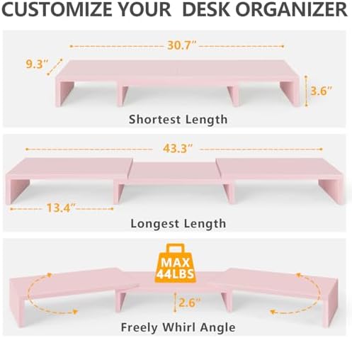 TAVR Dual Monitor Stand Riser, Wooden Computer Monitor Stand for 2 Monitors
