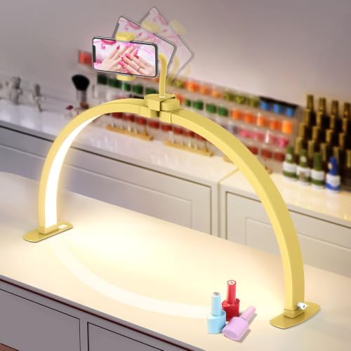 Yokilly Half Moon Light for Nail Desk: 29" Foldable Nail Light for Desk