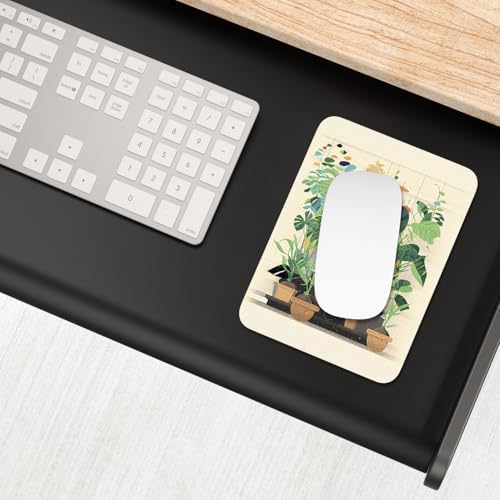 Small Mouse Pad, Mini Mouse Pad 6 x 8 Inch, Thick Rubber Waterproof Mouse Mat, Cute Mousepad for Women Men Wireless Mouse Laptops Home Office, Cat on Flowerpot