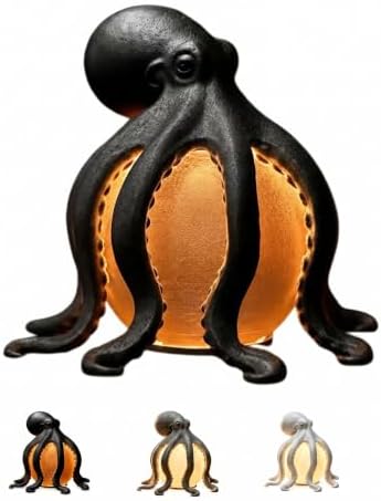 Octopus Ocean Decor Table Lamp, Black
