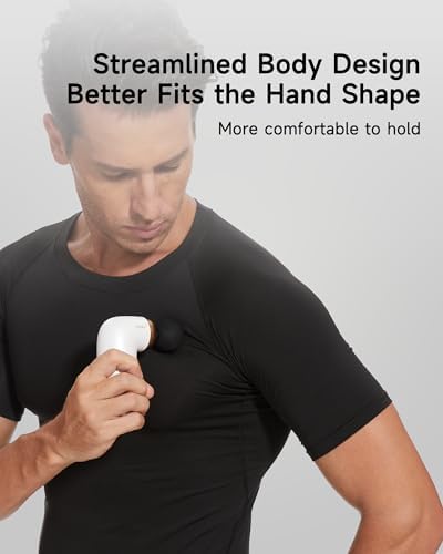 HEYCHY A1 Super Mini Massage Gun, Portable Deep Tissue Massager, White
