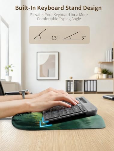 Ergonomic Keyboard Wrist Rest Pad with Wrist Support Misty Forest