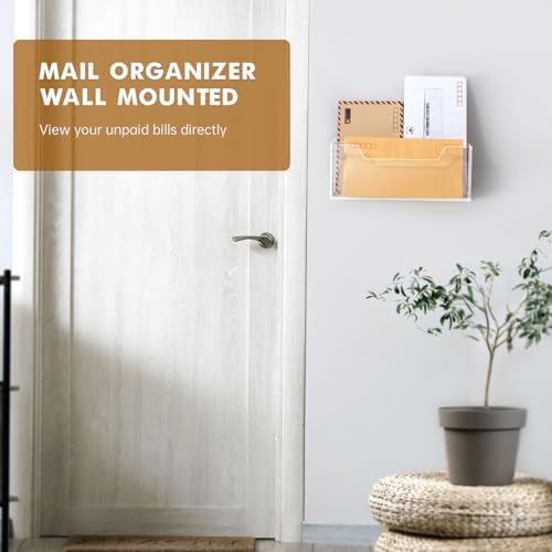 BEYGORM Acrylic Mail Organizer for #10 Envelopes, Wall-Mounted, 2-Slot