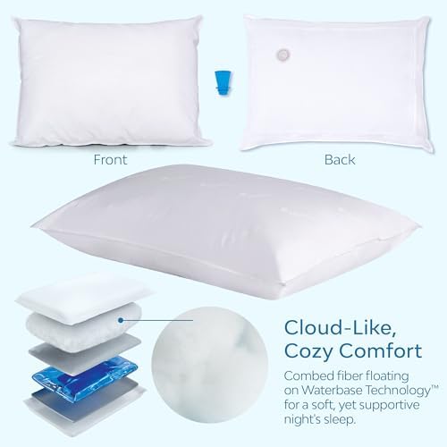Mediflow Fiber: The First & Original Water Pillow, clinically Proven to Reduce Neck Pain & Improve Sleep. Therapeutic, Ideal for People Looking for Proper Neck Support