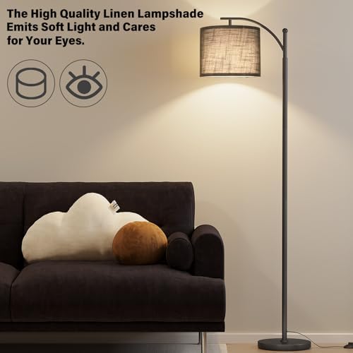 SUNMORY Arc Floor Lamp, Modern Floor Lamp with 3 Color Temperatures Bulb