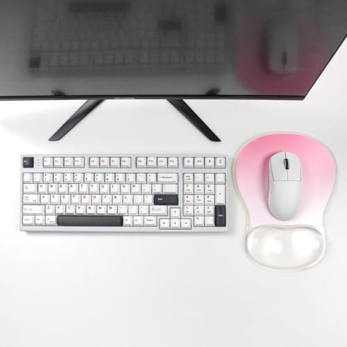Pink Mouse Pad with Gel Wrist Rest Support, Ergonomic Desk Accessories