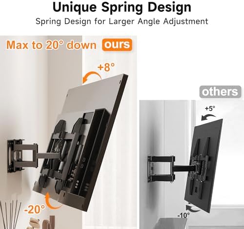 XINLEI 1.3" Ultra Slim Full Motion TV Wall Mount for 37"-90" Flat/Curved TV