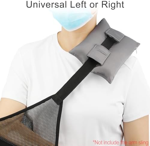 Satin Neck Pad Strap Cushion for Arm Sling Pillow Comfort Support Padding Rotator Cuff Replacemet Surgery Elbow Brace Carry Padded Cover Broken Wrist Hand Injury, Dark Gray