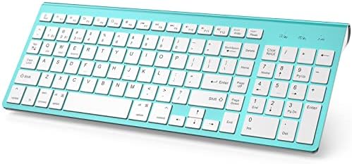 JOYACCESS Wireless Bluetooth Keyboard for Mac,Ergonomic Multi-Device Keyboard with Number Pad, Compatible with MacBook Pro/Air, iMac,iPhone,iPad, iOS, Android, Windows, Turquoise