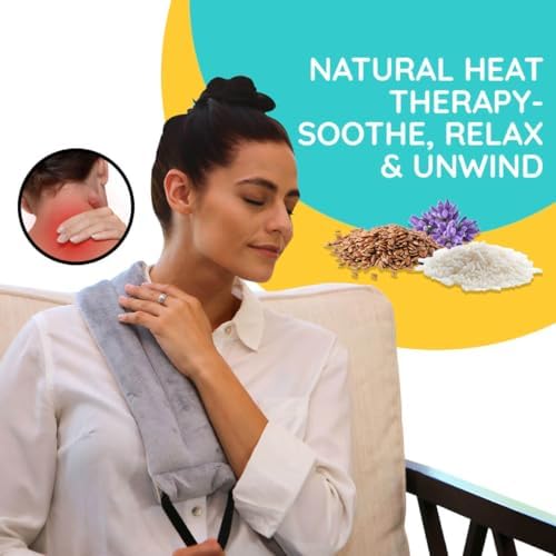 Versatile Microwavable Heating Pads For Neck Pain Relief, Back Pain, And Shoulder Pain Relief - Microwave Heating Pad For Cramps And Muscle Relief, Hot and Cold Reusable Pad - 2 Packs - Lavender Scent