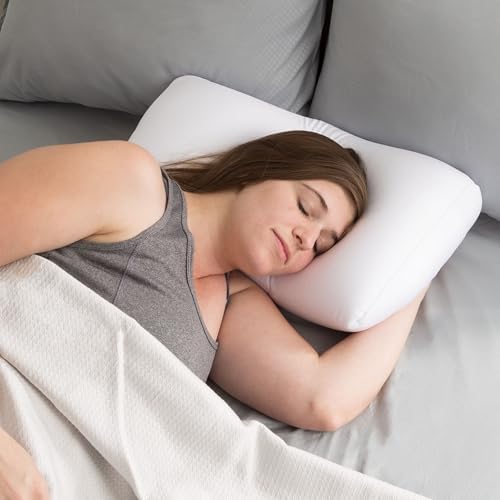 Bluestone Microbead Pillow, White, 20.5” x 11” x 4”
