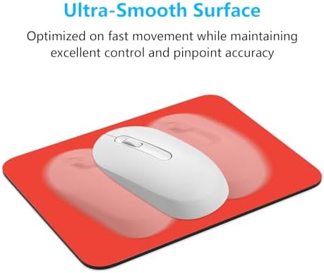 Dapesuom Small Mouse Pad, 6 x 8 Inch Thick Rubber Premium-Textured Non-Slip Portable & Washable Mini Mouse Mat for Women Men Wireless Laptops Keyboard Tray Gaming Work Computer Office Travel, Red