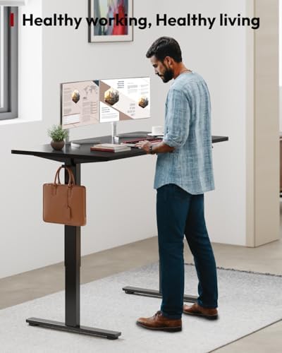 SANODESK 55''x24'' Height Adjustable Electric Standing Desk for Home Office