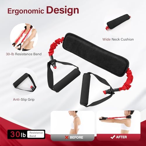 Neck Stretcher Exerciser Band- Cervical Neck Traction Device for Neck Pain Relief, Neck Stretching Cervical Traction Device with Wider and Thicker Padding - Durable and Comfortable