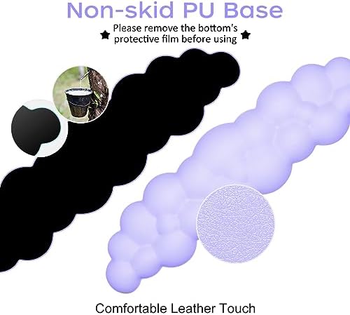 JIKIOU Upgrade Leather Cloud Wrist Rest for Keyboard and Mouse & Cup Pad