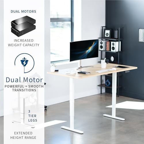 VIVO Light Wood 71 x 36 in Standing Desk, DESK-KIT-2W7C-36