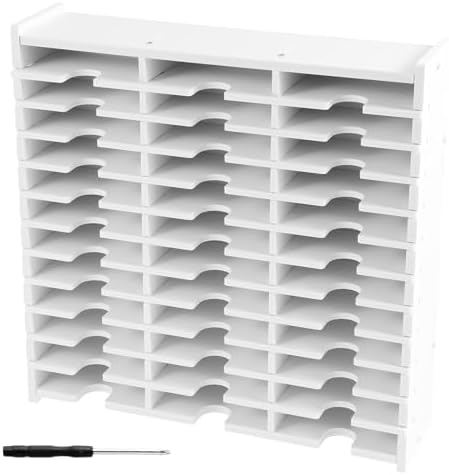 36 Slots Ink Pad Printing Storage Box, Large Capacity Ink Pad Holder for Stamp Up or Ranger Ink Pads Painting Tray Rack for Crafts Supply