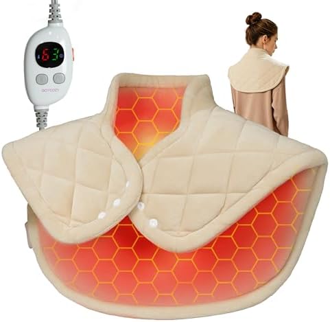 GOTCOZY Heating Pad 22"x23" for Back Pain Relief & Cramps(Beige)