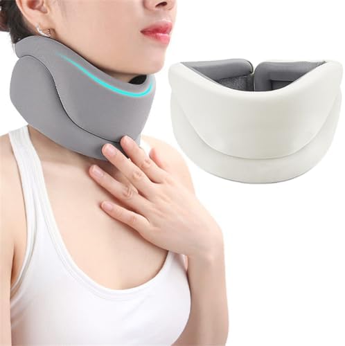 Neck Brace for Neck Pain and Support, Adjustable Soft Foam Cervical Collar for Sleeping, Women Men Neck Protectors Wraps Keep Vertebrae Stable and Aligned, Cervical Spine Pressure Relief (White, M)
