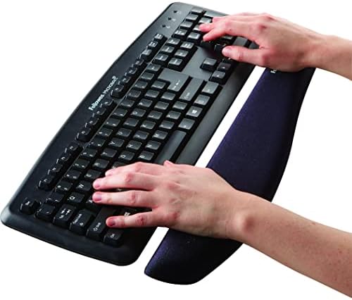 Fellowes PlushTouch Foam Keyboard Wrist Rest with MICROBAN - Graphite (9252301) (Pack of 2)