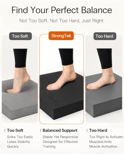 StrongTek Foam Balance Pad, Extra-Wide 19 x 15.8 x 2.4 in, Non-Slip TPE