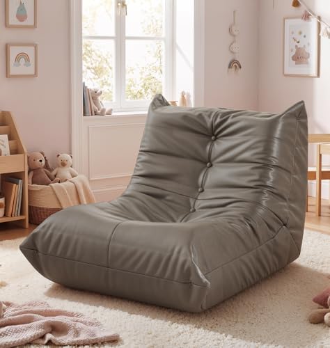 Hobestluk Bean Bag Chair for Teens Large Beanbag Couch with Leather Fabric